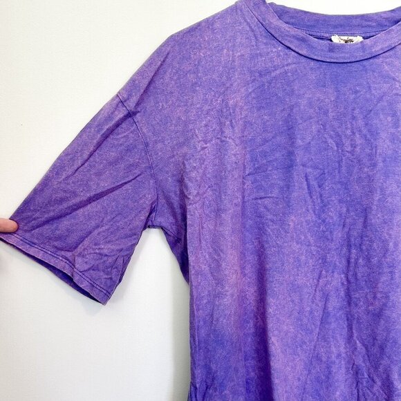 NWT Nordstrom Somewhere West Women's Purple Distressed Short Sleeve - L - Picture 6 of 7